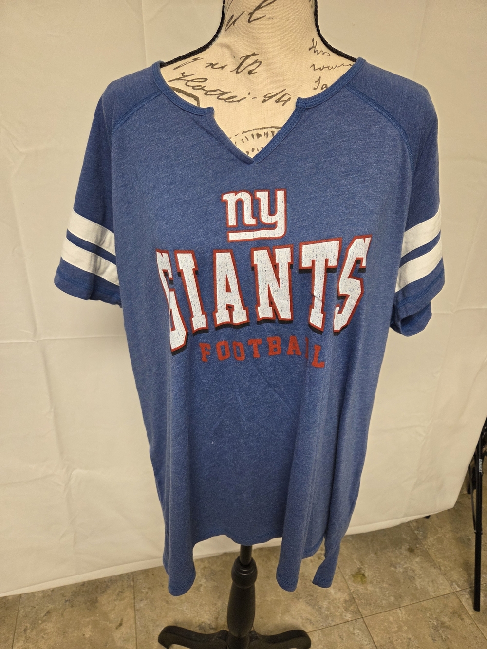 Majestic Blue New York Giants Short Sleeve Tee